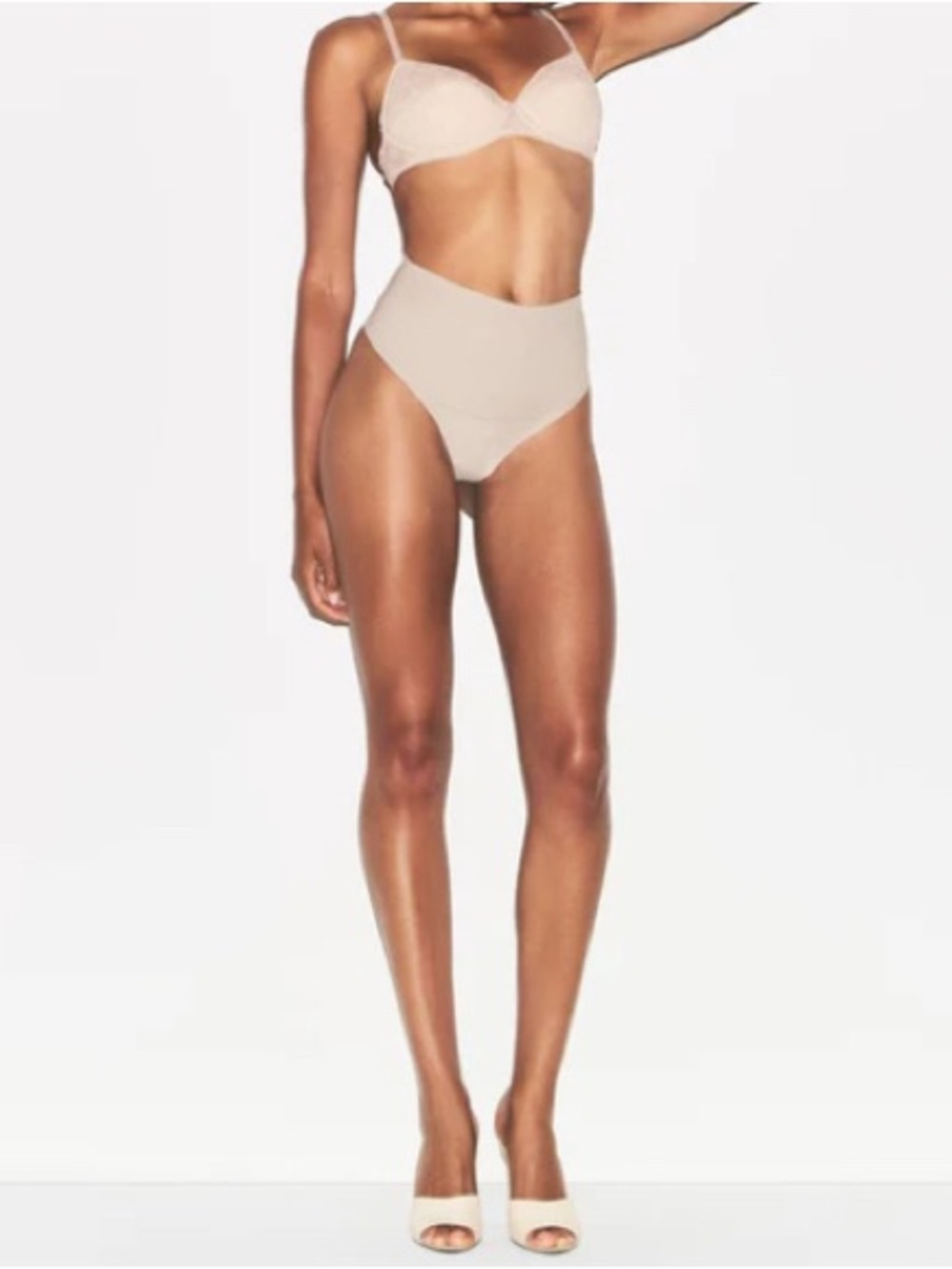 SKIMS Cotton Shapewear High-Waist Thong-LINEN-SMALL-BNWT